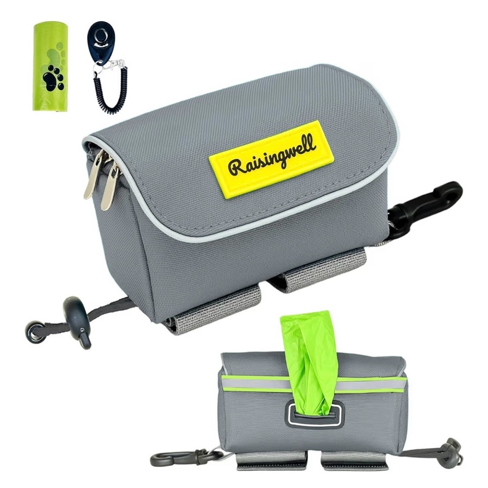 Raising Well Waterproof Dog Poop Bag & Treat For Leash Bag